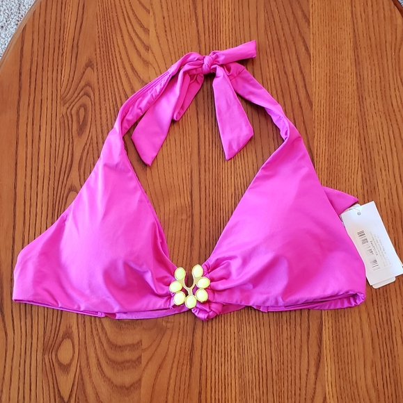 Trina Turk fuscia jewel-trim separates bikini, size 10/12 - Picture 10 of 12